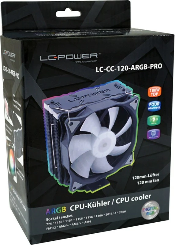 Cooler LC-Power LC-CC-120-ARGB-PRO, 12 cm, PWM, i zi