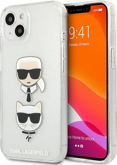 Mbështjellës Karl Lagerfeld KLHCP13SKCTUGLS për iPhone 13 mini, Hardcase, Argjendtë