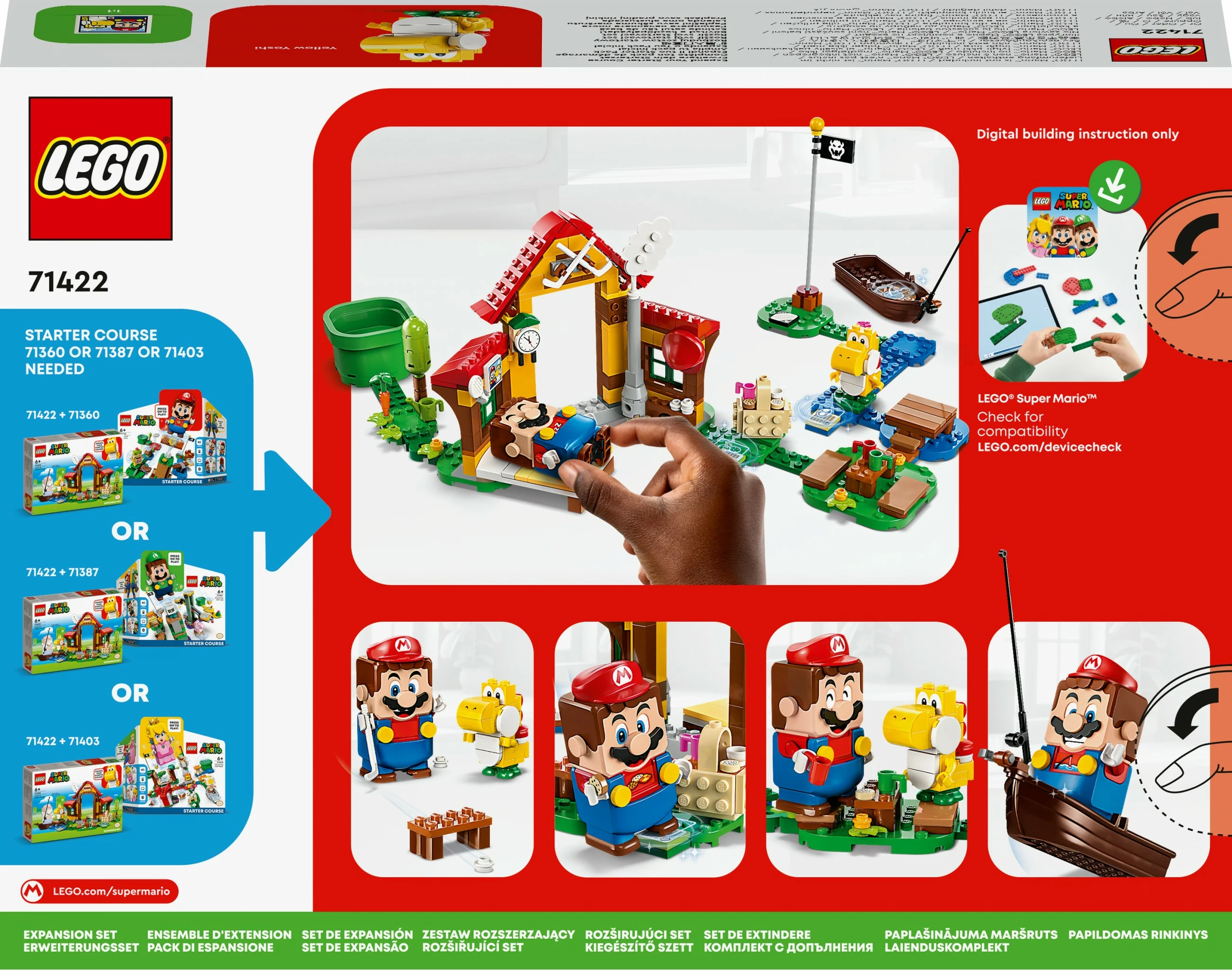 Set ndërtimi LEGO Super Mario, Picnic te Shtëpia e Marios, 259 copë, Multingjyrësh