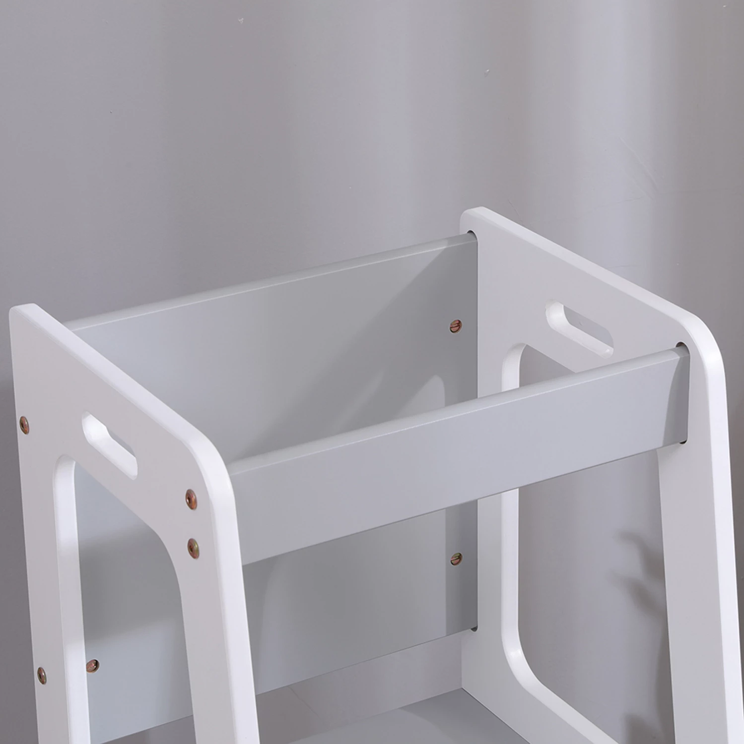 Kullë mësimi për fëmijë me tabelë, dru pishe, e bardhë/gri, RICKI FH18345.03, 37x40x84cm