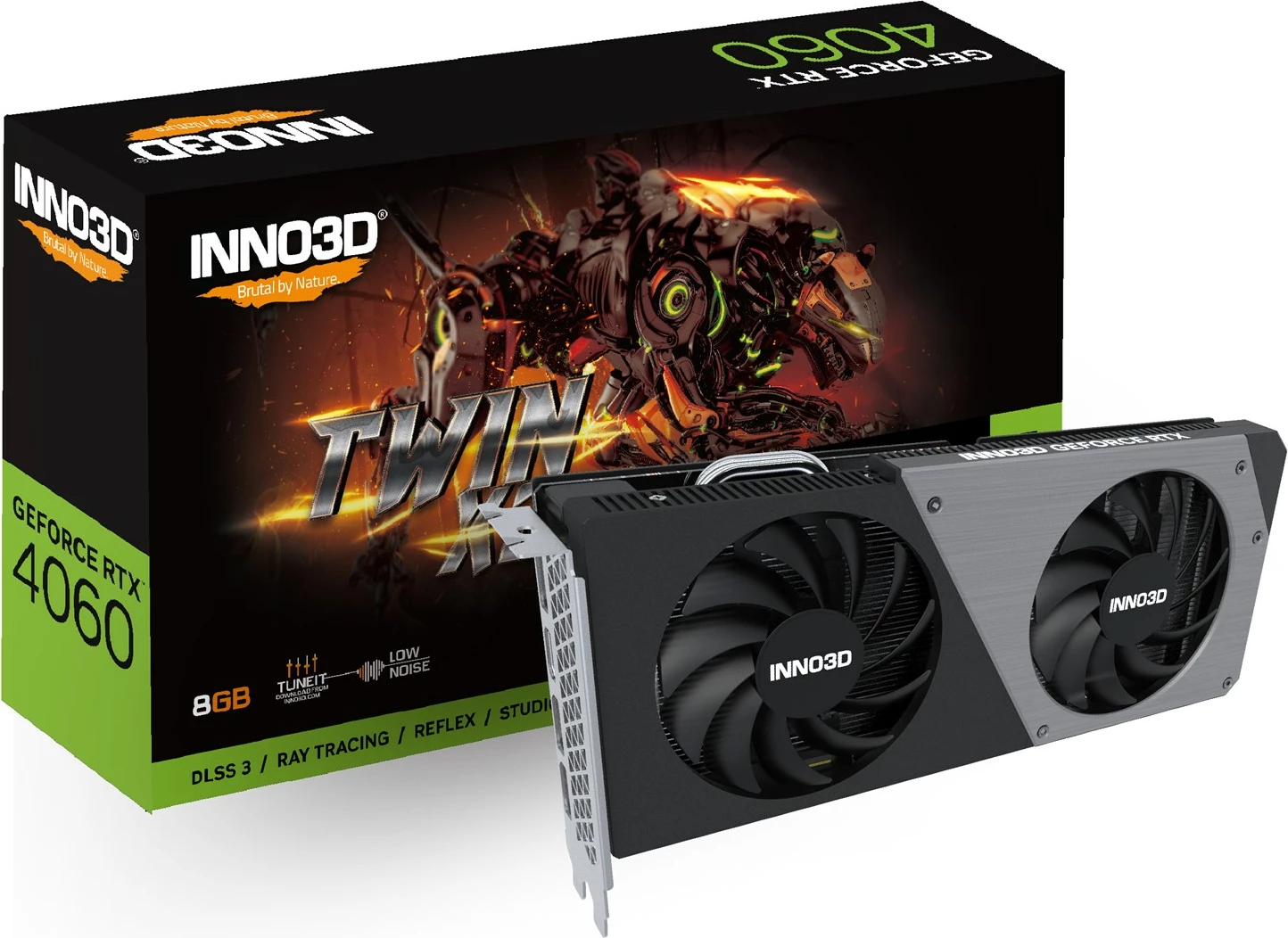 Kartelë grafike Inno3D GeForce RTX 4060 Twin X2, 8 GB, GDDR6, E zezë