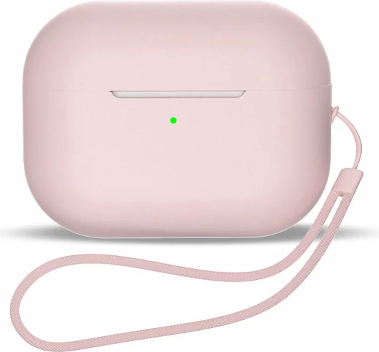 Mbështjellës Hurtel për AirPods 1/2 me rrip dore, rozë