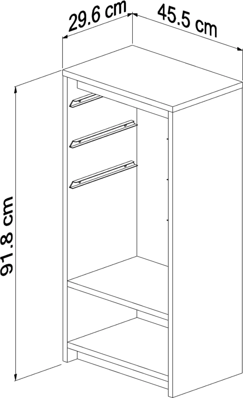 Komodinë SANI FH18198.03 melaminë, ngjyrë sonama-bardhë, 45,5x30x92 cm