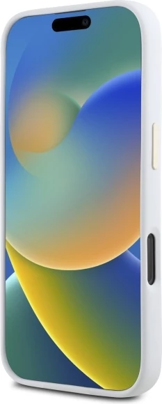 Mbështjellës Guess Silicone Logo Strass 4G për iPhone 16 Pro Max, Bardhë