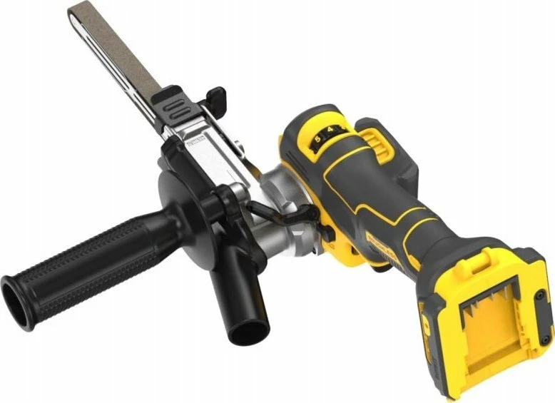 Lëmues me shirit DeWalt DCM200N 18V brushless 13x457 mm, e verdhë/zezë, set me 2 shirita K80