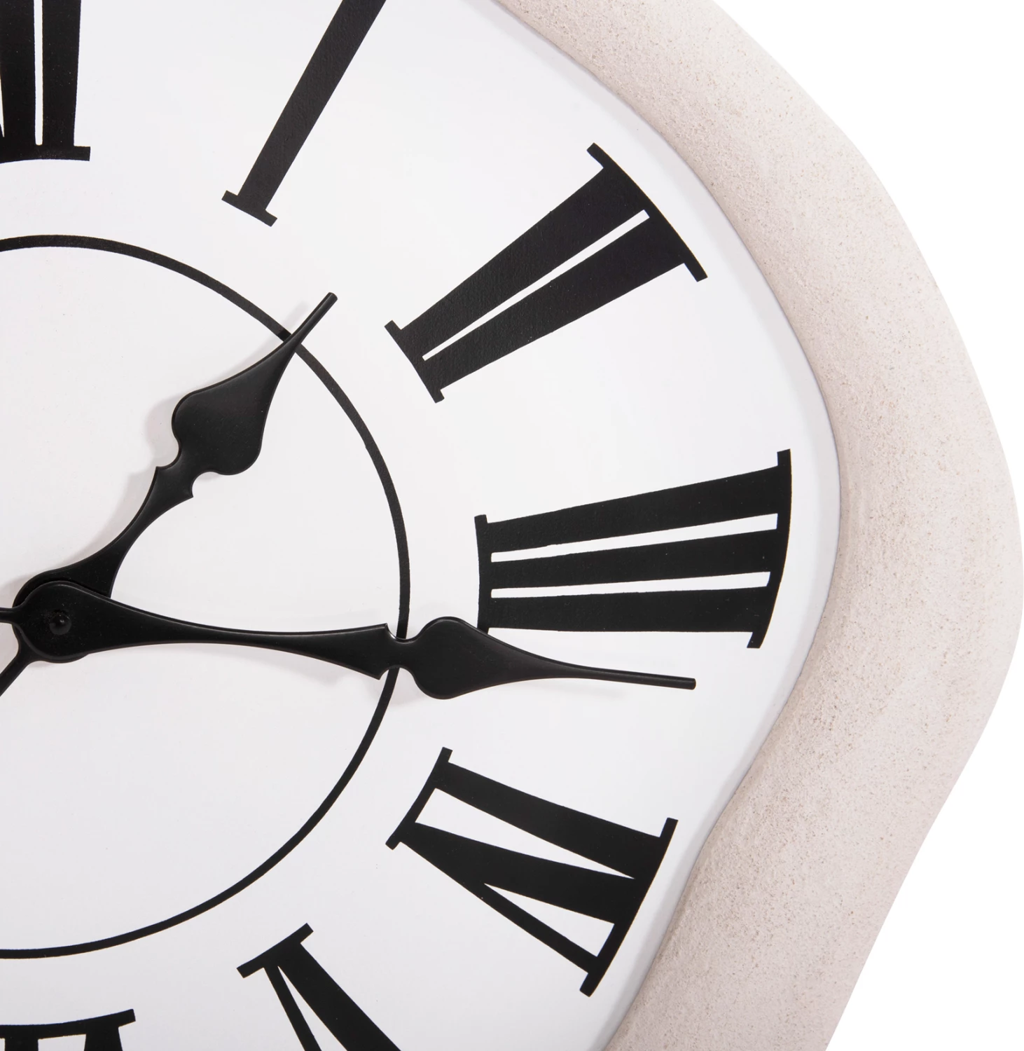 Orë muri SANTORINI FH4515 MDF ngjyrë e bardhë e zbehtë, tregues të zinj & numra latinë, 58x2,5x61Hcm.