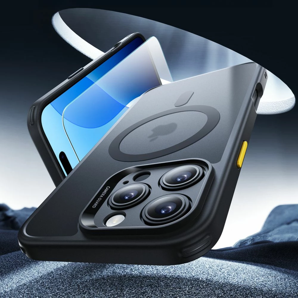 Mbështjellës ESR Classic Pro Set HaloLock MagSafe për iPhone 16 Pro, zi, me xham mbrojtës