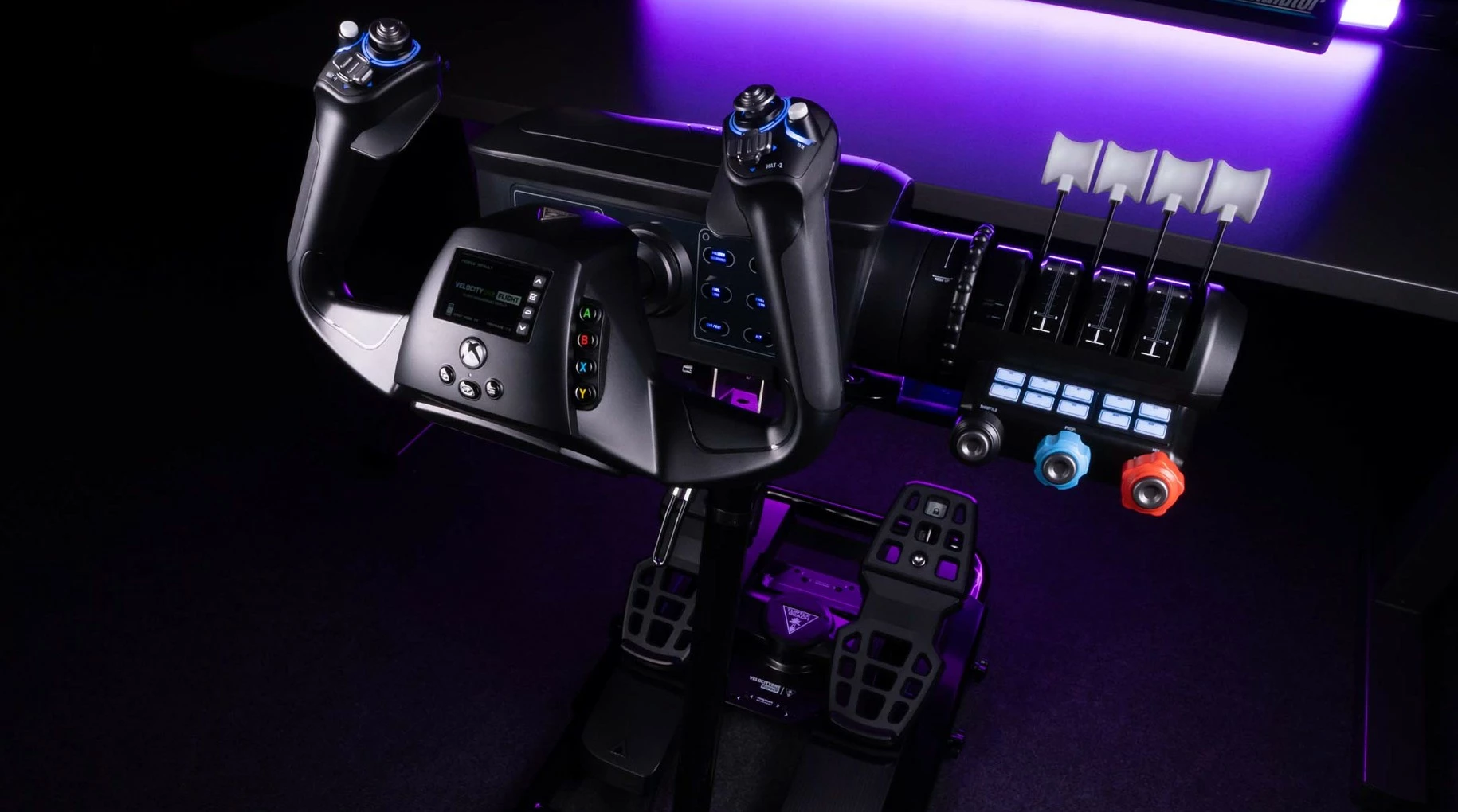 Pedale rudder Turtle Beach VelocityOne Rudder për PC dhe Xbox, USB-C, Hall sensor, frena diferenciale, të zeza