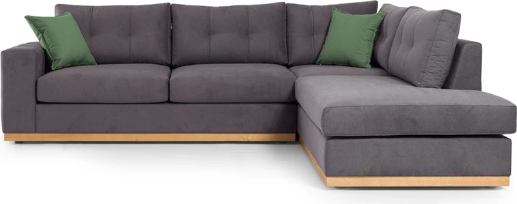 Kënd divan Boston këndi majtë, pëlhurë, ngjyrë gri e errët-gjelbër e errët, 280x225x90cm