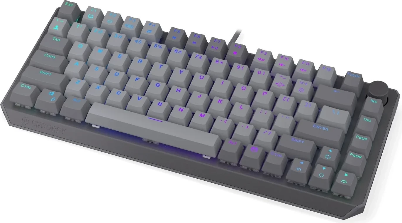 Tastierë mekanike Endorfy Thock V2 75%, RGB, Hot-Swap, gri