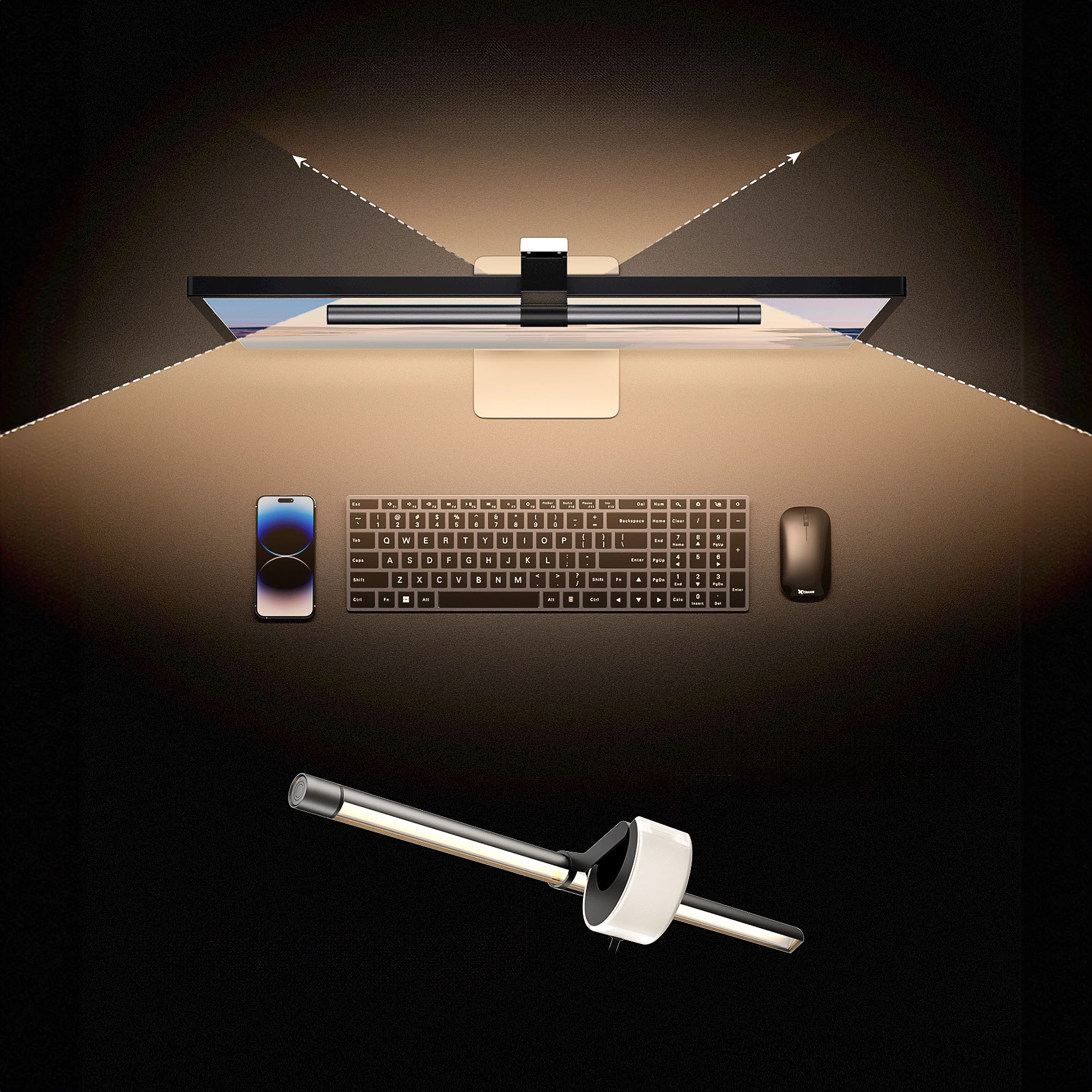 Llambë ekrani Elesense Choetech E1132, LED, 7W, 0.5m, USB-A, Gri