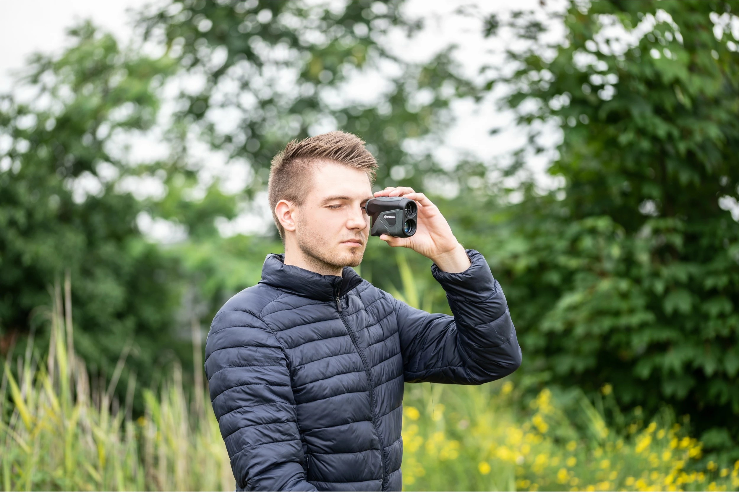 Largpamës lazer Bresser 6x24 Entfernungsmesser, 800m, OLED, i zi/gri