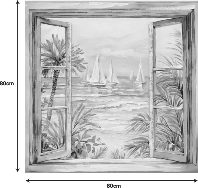 Pikturë kanavace Deive, shumëngjyrëshe, 80x3x80cm