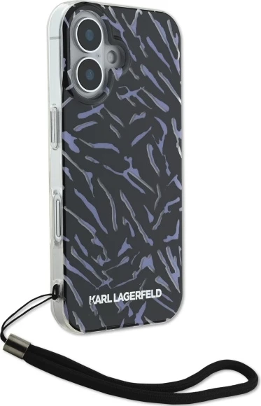 Mbështjellës Karl Lagerfeld Zebra me kordë për iPhone 16 Plus, Violet