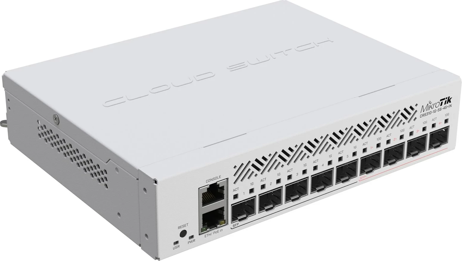 Switch MikroTik CRS310-1G-5S-4S+IN, i menaxhuar, L3, PoE, 1U