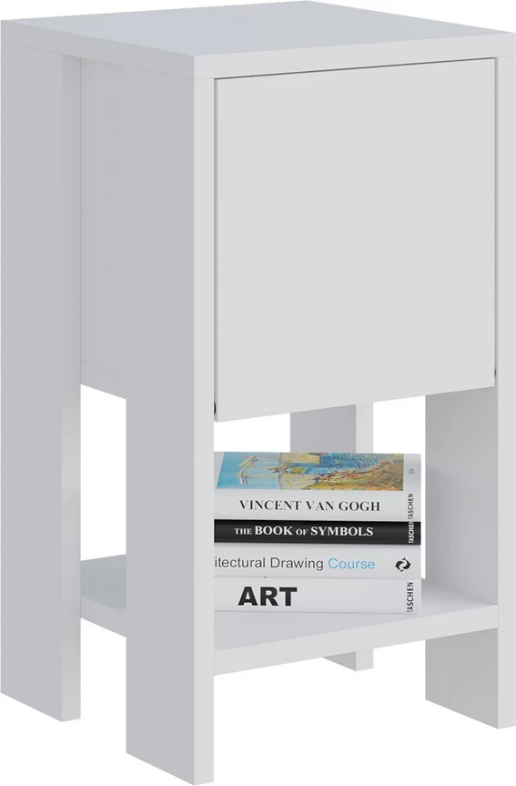 Komodinë moderne, ngjyrë e bardhë, Skye Decor, Ema