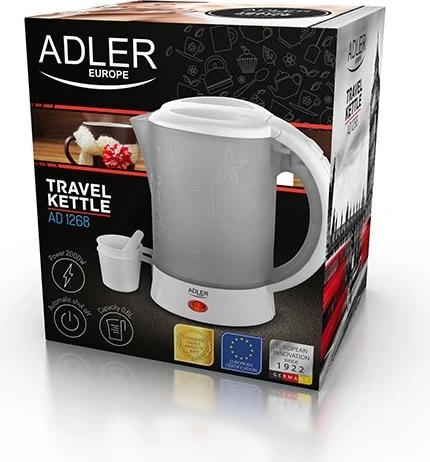 Çajnik elektrik Adler AD 1268, 0.6 L, Gri, 600 W