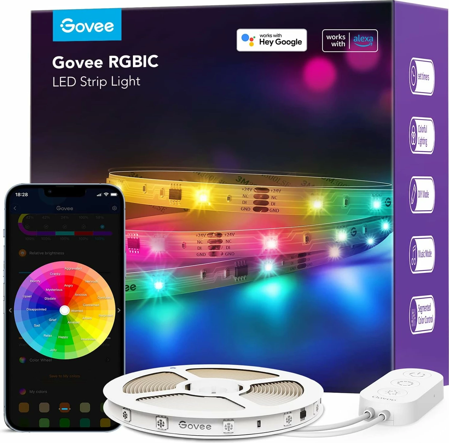Shirit LED Govee RGBIC Basic 10 m, Wi‑Fi + Bluetooth, 1x10 m