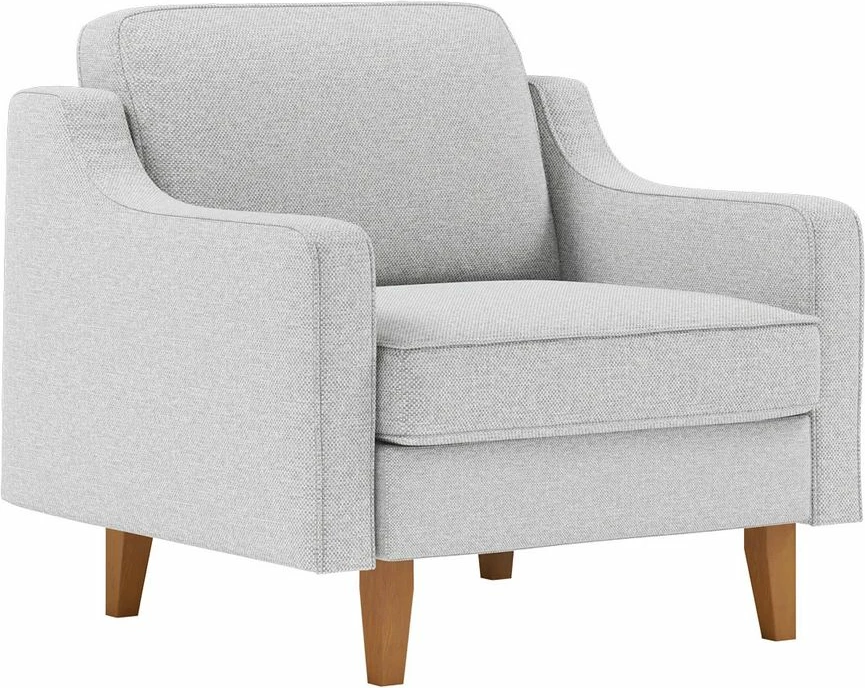 Fotelje një vendëshe Robin, ngjyrë pebble, këmbë druri walnut