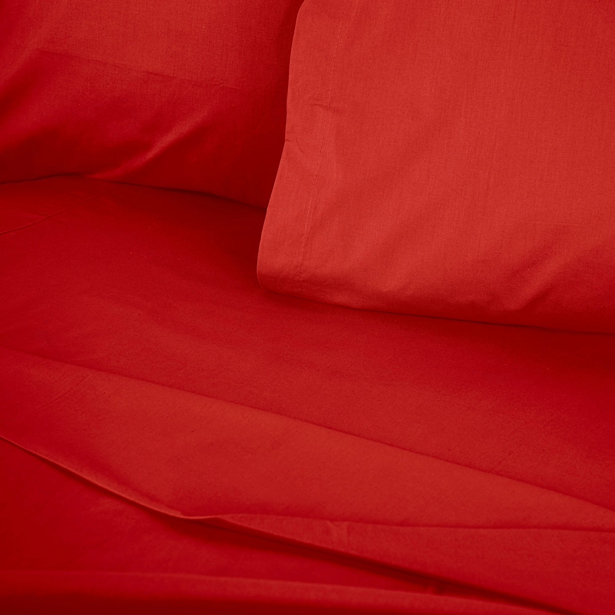 Çarçaf i vetëm ranforce, ngjyrë e kuqe, L'essentiel, 90x200+30cm