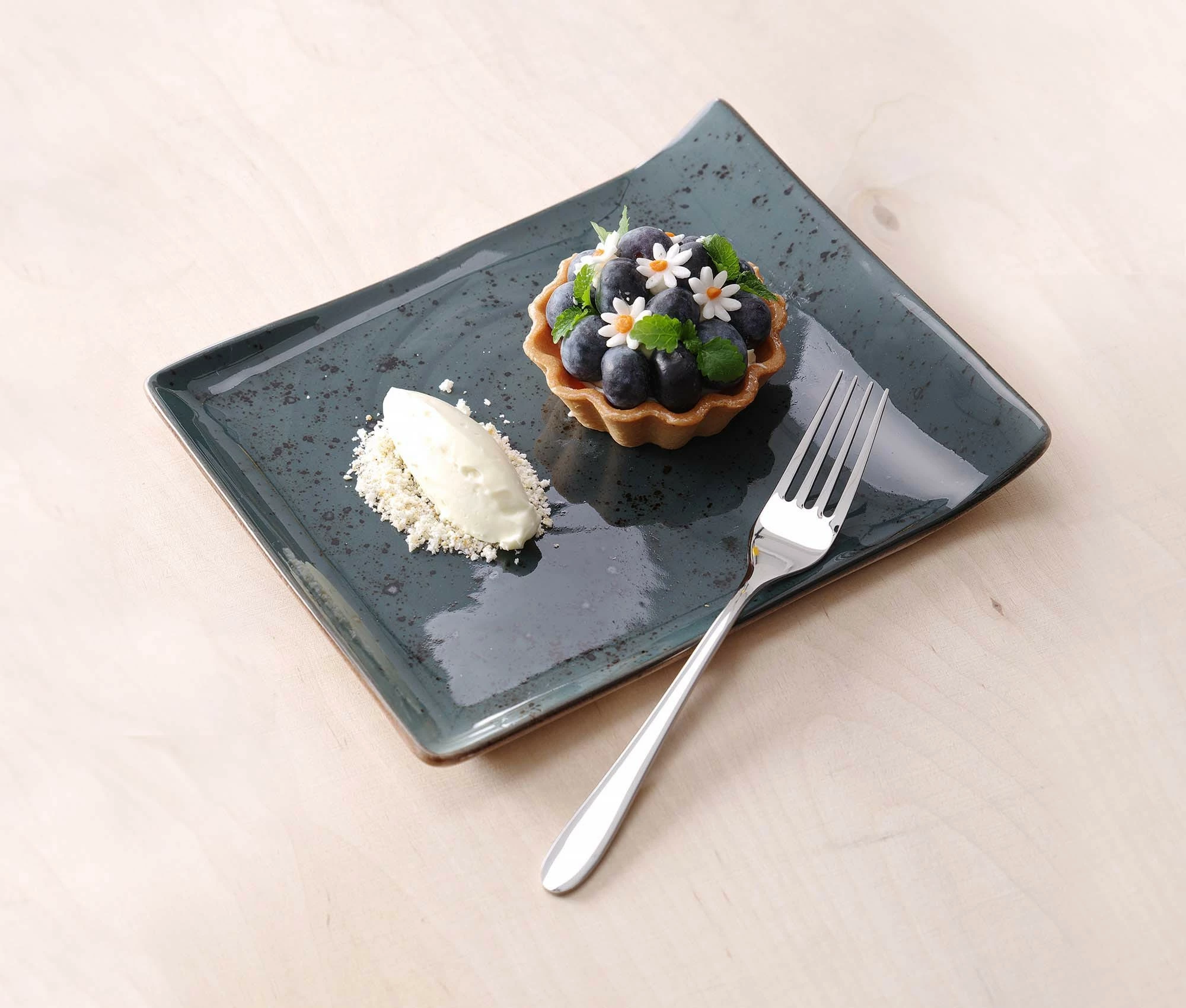 Pjatë drejtkëndore Fine Dine Arando 300x200 mm, set 6 copë, gri