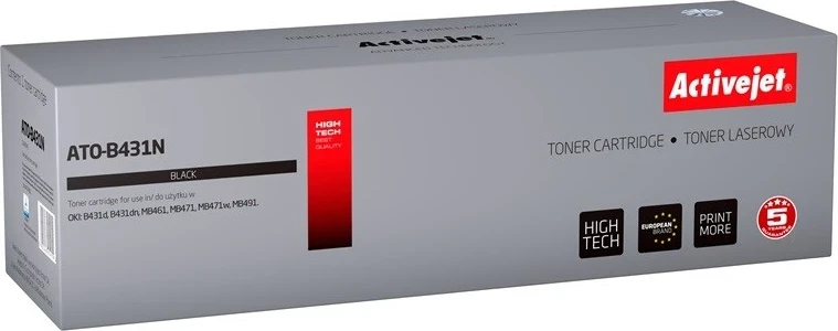 Toner zëvendësues Activejet ATO-B431N për printer OKI, i zi