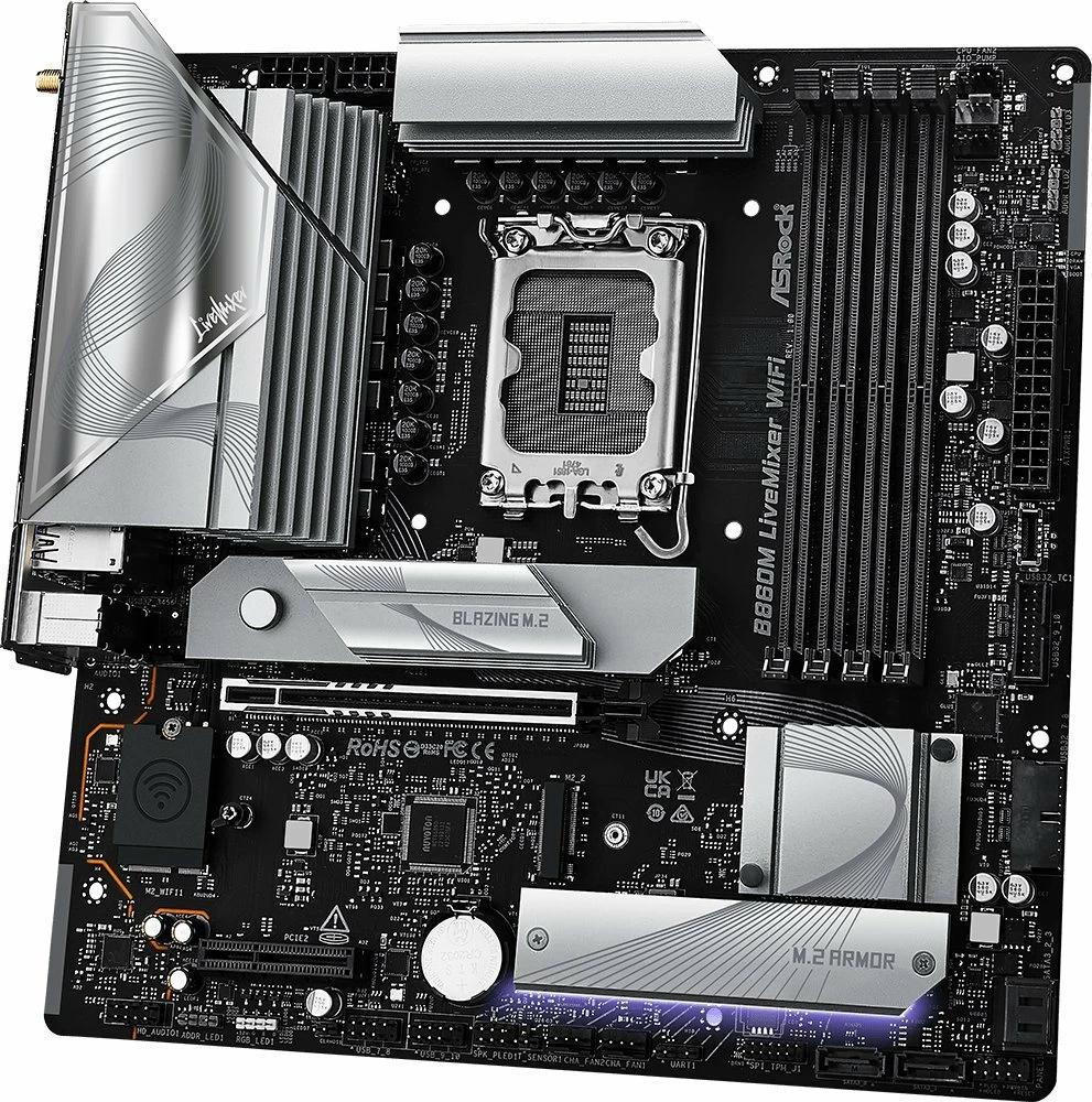 Pllakë amë ASRock B860M LiveMixer WiFi Micro ATX DDR5, Wi‑Fi 6E, Thunderbolt 4