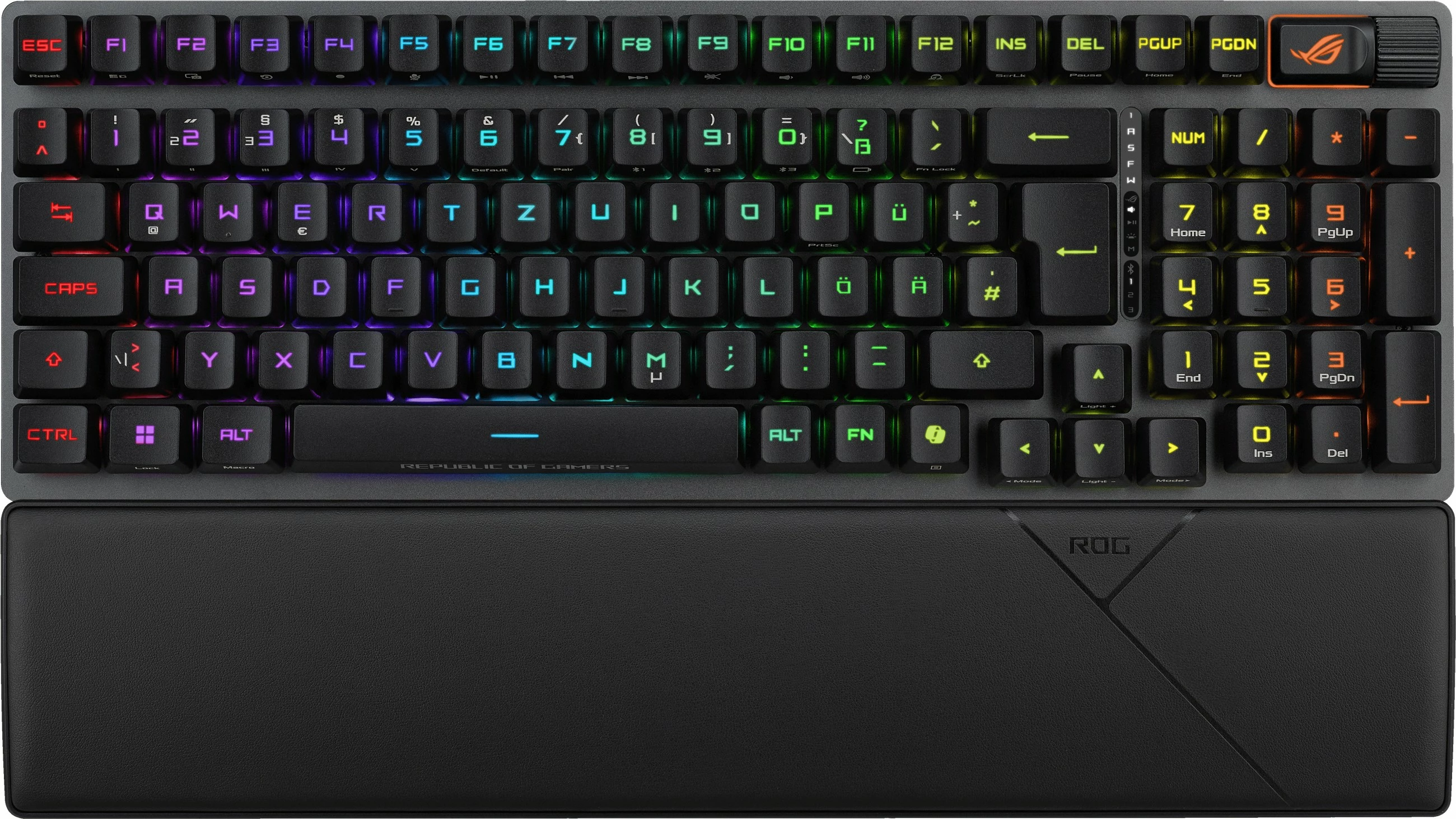 Tastierë gaming ASUS ROG Strix Scope II 96 RX Wireless, 96%, me drita RGB, lidhje USB/RF/Bluetooth, e zezë