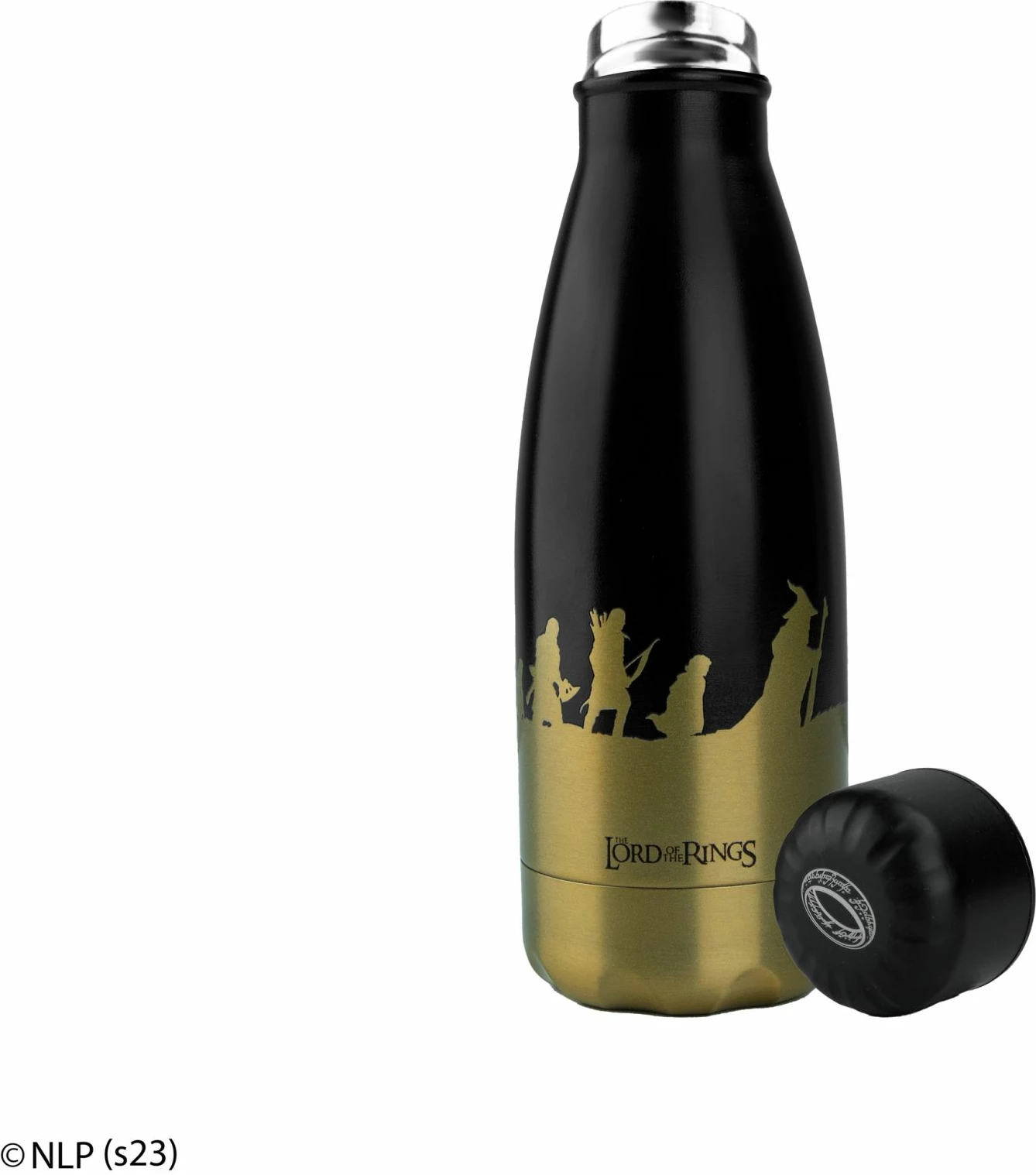 Bidon termik Cinereplicas LOTR Fellowship of the Ring 500 ml, inox, gold/zi