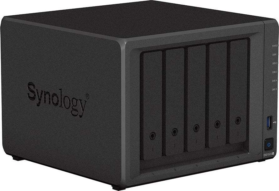 Server për ruajtje Synology DiskStation DS1522+, Ethernet LAN, i zi
