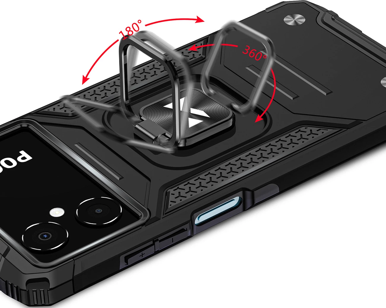 Mbështjellës Wozinsky Ring Armor për Samsung Galaxy A03, me mbajtëse unazë, e zezë