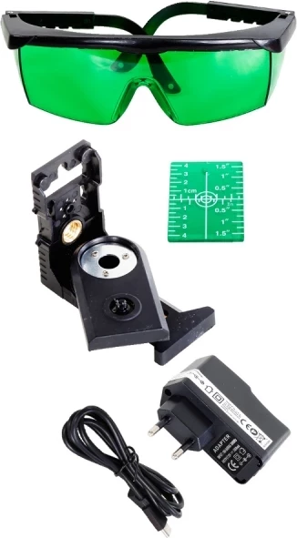 Laser nivelues 2D Proline 15179 360° rreze e gjelbër, set me syze/target/karikues