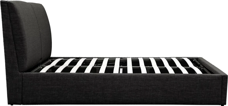 Krevat dopio Violaine, stof antracit, me hapësirë për depo, 160x200cm