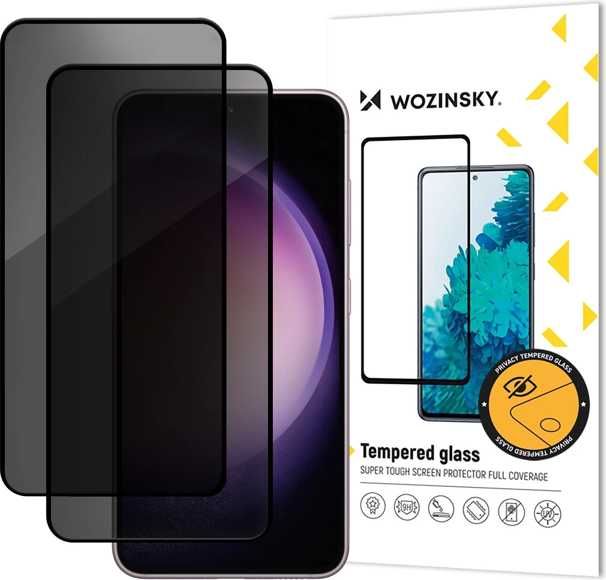 Xham mbrojtës privatësie Wozinsky Privacy Glass për Xiaomi Redmi Note 14 5G / Note 14 4G, 2 copë, i zi