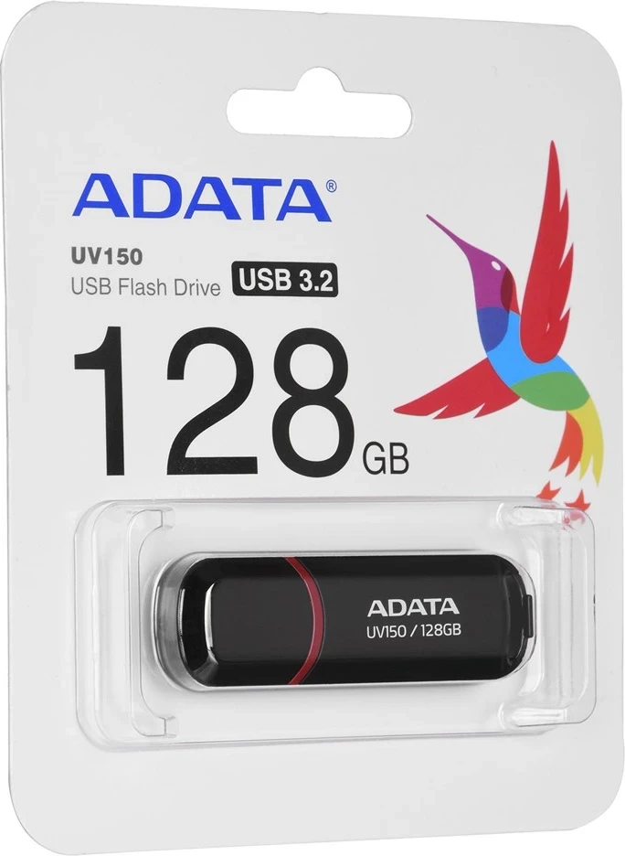 USB Aadata AUV150 RBK , 128 GB, 3.2 Gen, e zezë