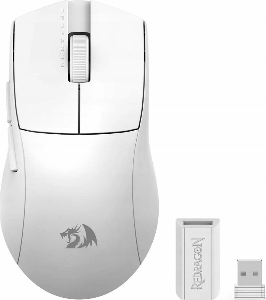 Maus gaming Redragon M916W Pro K1NG 26,000 DPI 4K (USB/2.4GHz/Bluetooth) 49 g, e bardhë
