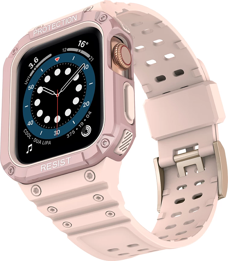Rrip me mbështjellës për Apple Watch Hurtel Protect Strap Band, 45/44/42mm, Rozë