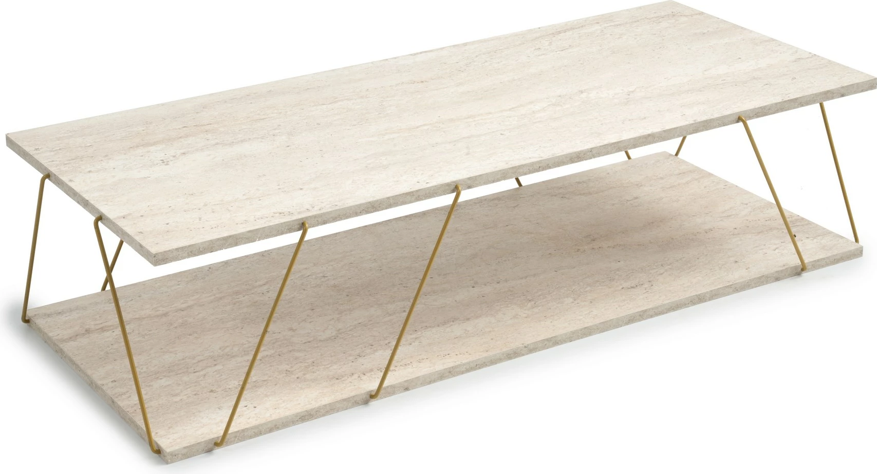 Tavolinë kafeje Hanah Home, Labranda, ngjyrë ari, travertin