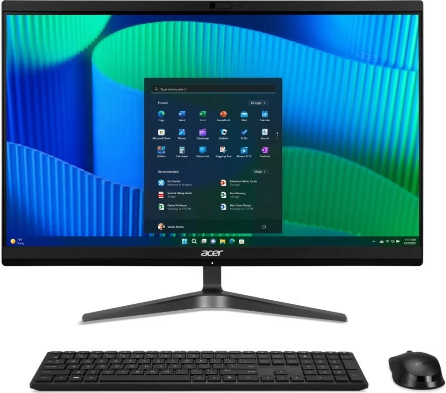 Kasë All-in-One Acer Veriton 2000 VZ2524G, 23.8", Intel Core Ultra 5 125U, 8GB RAM, 512GB SSD, Windows 11 Pro, E zezë
