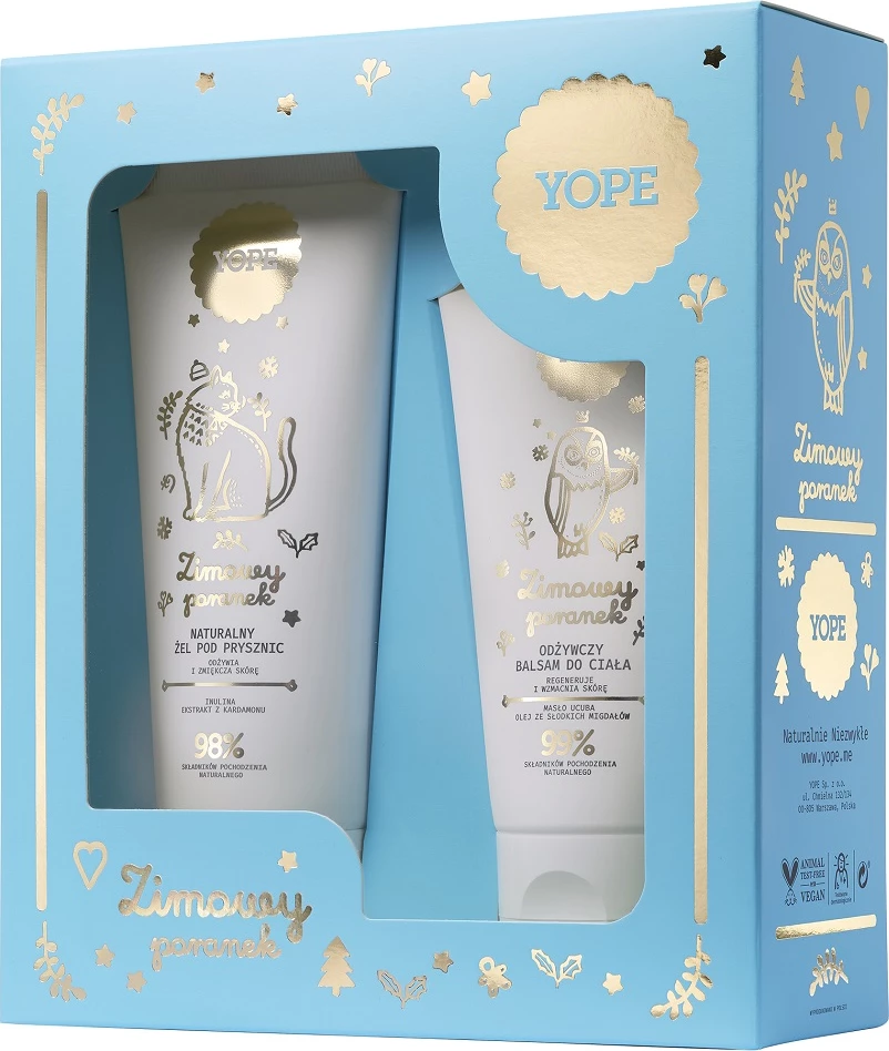 Set për kujdes trupor Yope Winter Morning, 200ml xhel dushi + 150ml balsam trupi