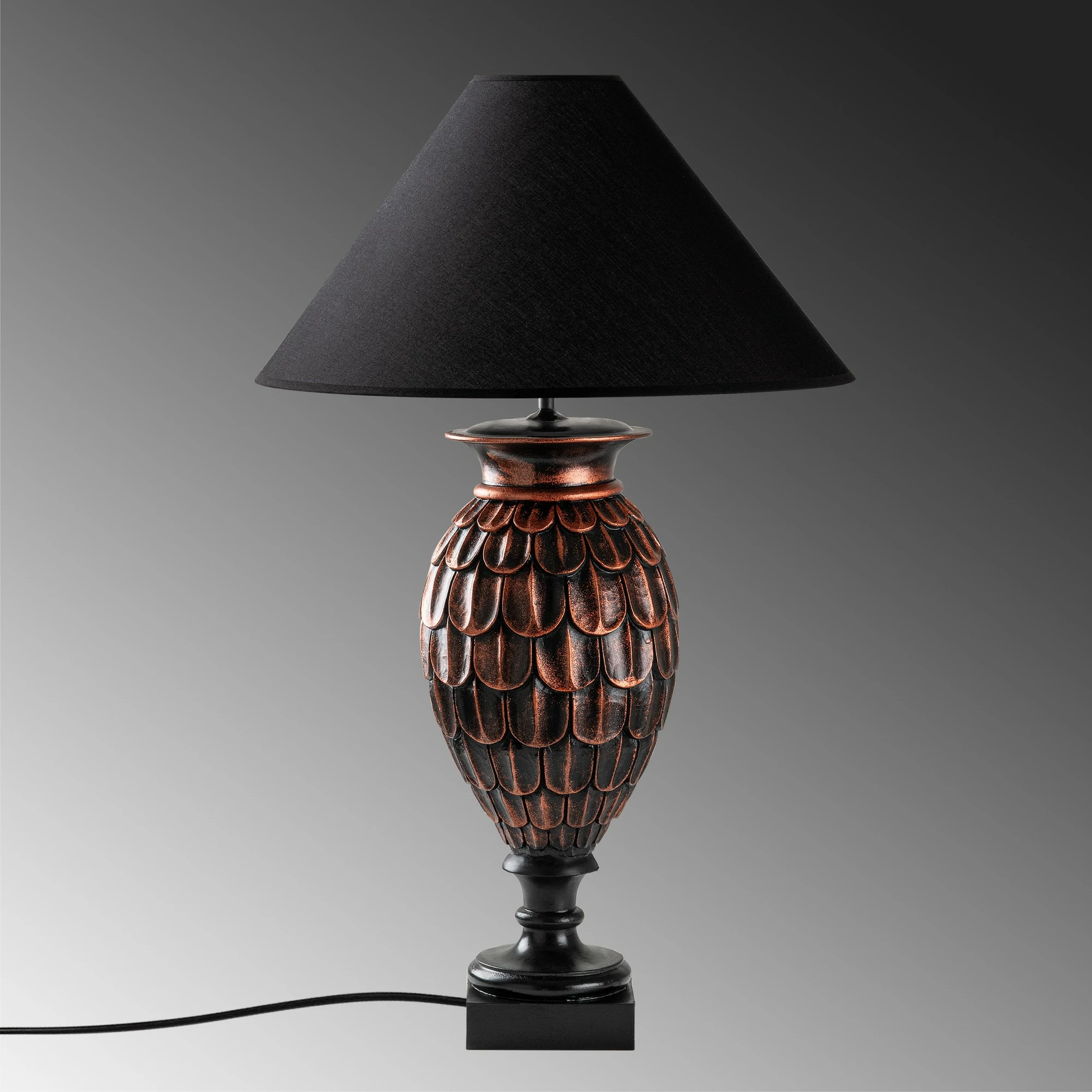 Llambë tavoline Opviq, ELEGANZE-5301, ngjyrë kafe dhe e zezë