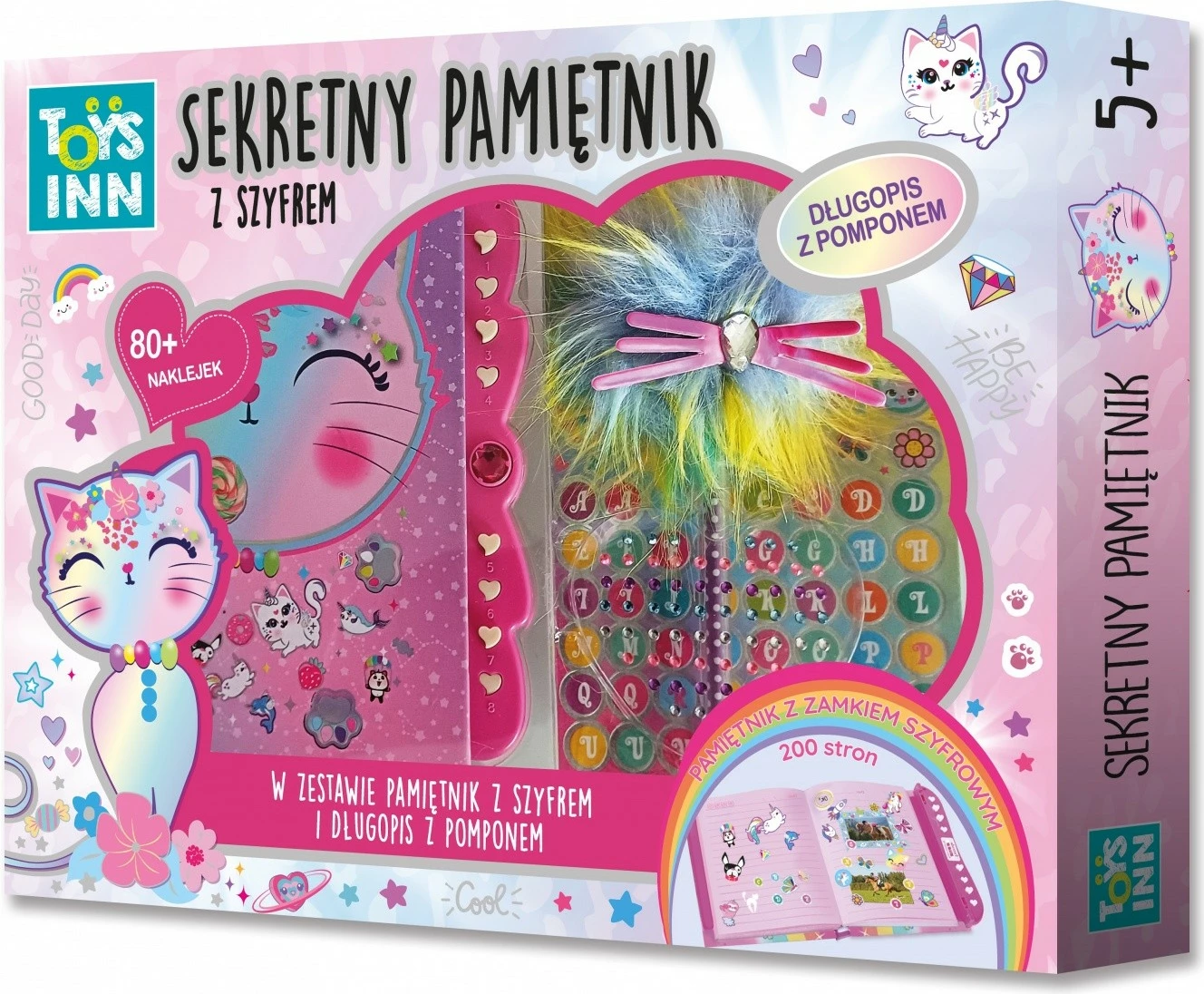 Ditar me bravë me kod Stnux STN8158, me stilolaps me pompon dhe ngjitëse, Rozë, set