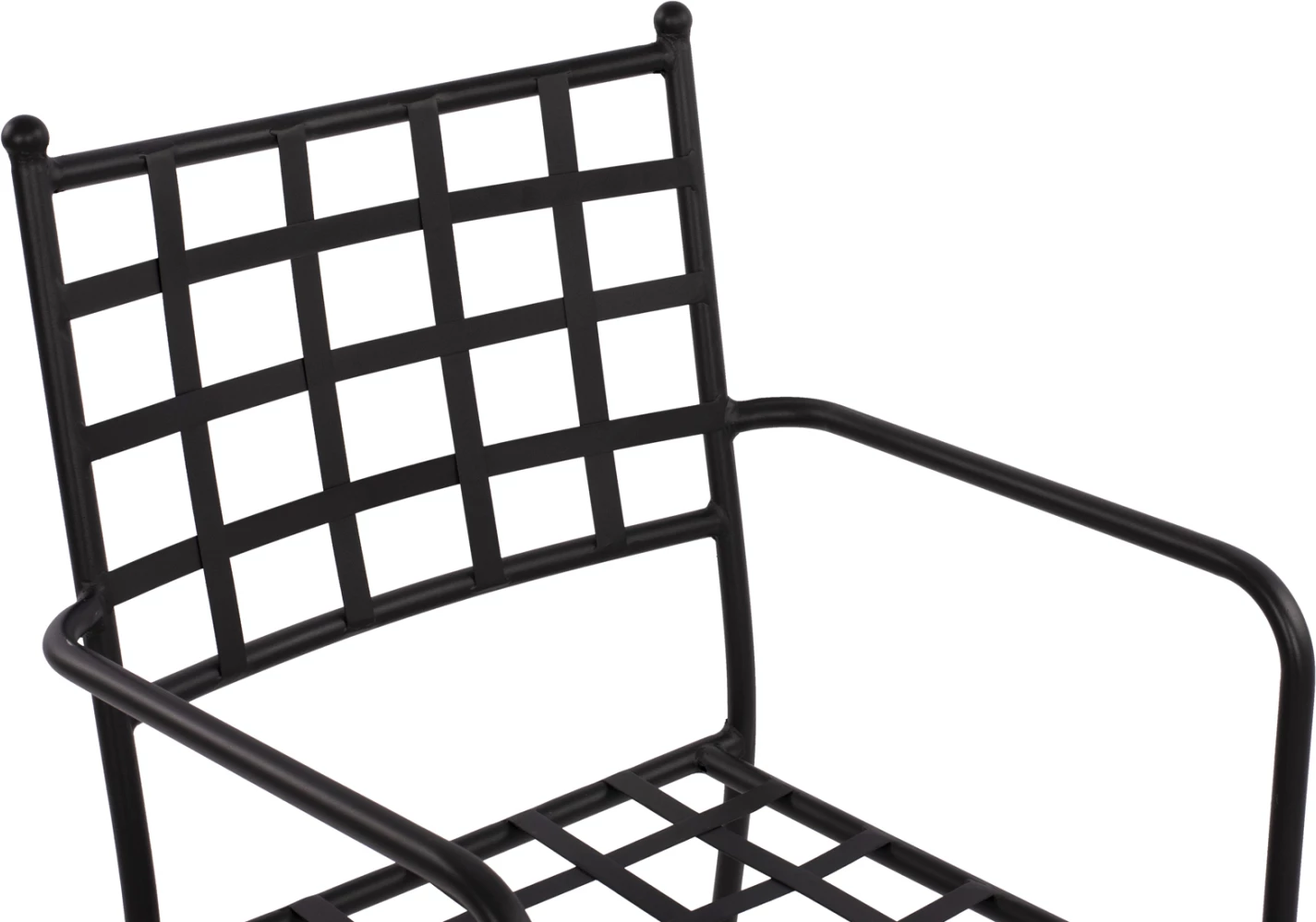 Karrige metalike me krahë, ngjyrë e zezë, FH5508, 46x58x88 cm