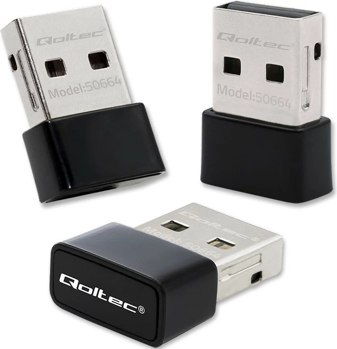 Adapter Wi-Fi mini USB Qoltec 50664, 650Mbps, AC Standard, i zi