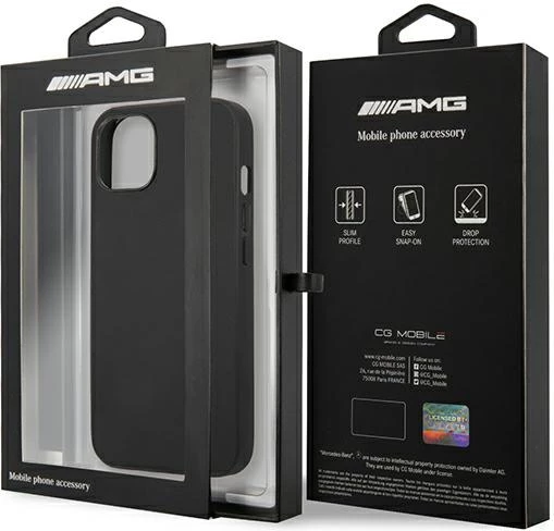 Mbështjellës Mercedes AMG AMHCP13SDOLBK për iPhone 13 mini, hardcase, lëkurë, e zezë