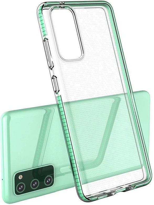 Mbështjellës Hurtel Spring Case për Samsung Galaxy A72, TPU, i tejdukshëm me kornizë të zezë