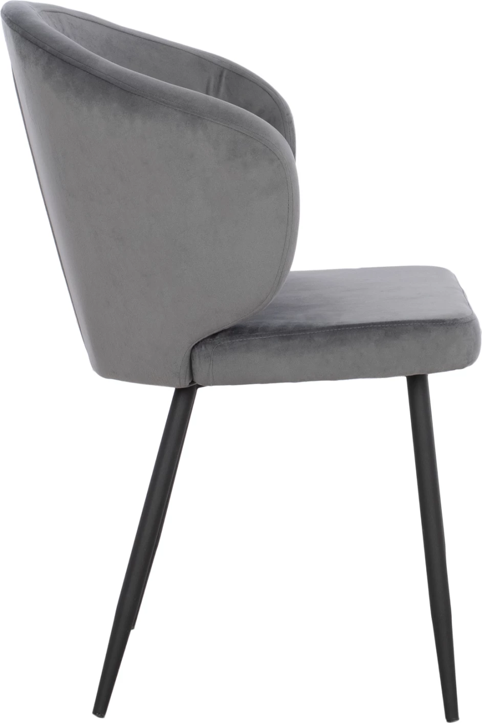 Karrige JIYA me kadife gri & skelet metalik të zi FH8728.01 60x60x85 cm, set prej 2 copë