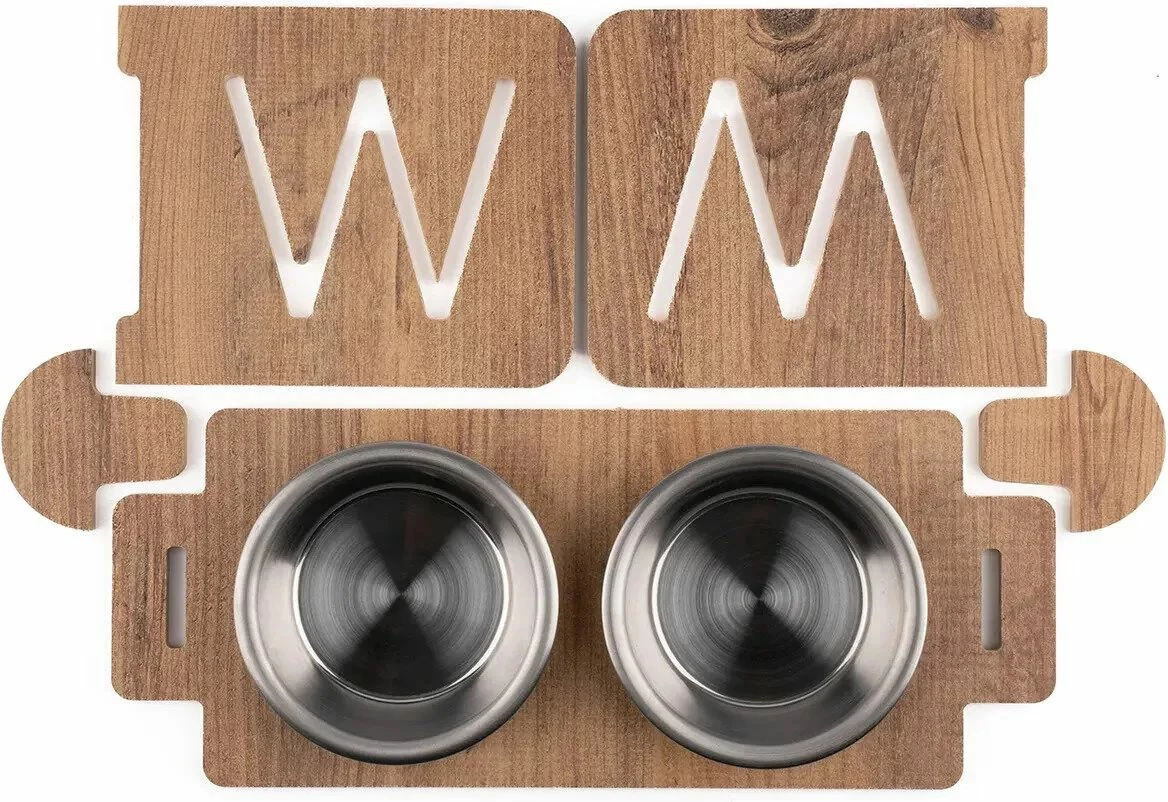 Enë ushqimi për kafshë, dy pjata, Paws & Whiskers, Apvm5