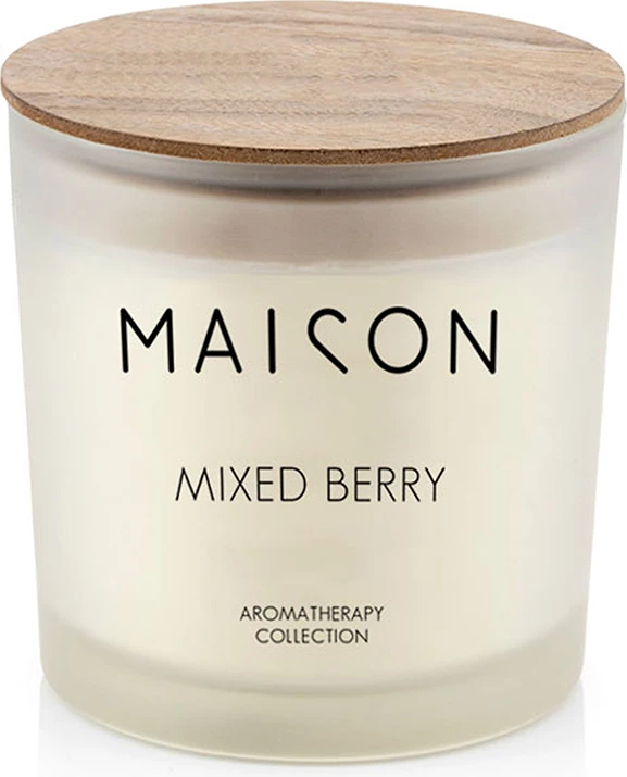 Qiri aromatik Calmness, xham i bardhë, kapak druri natyral, 10x10x10cm