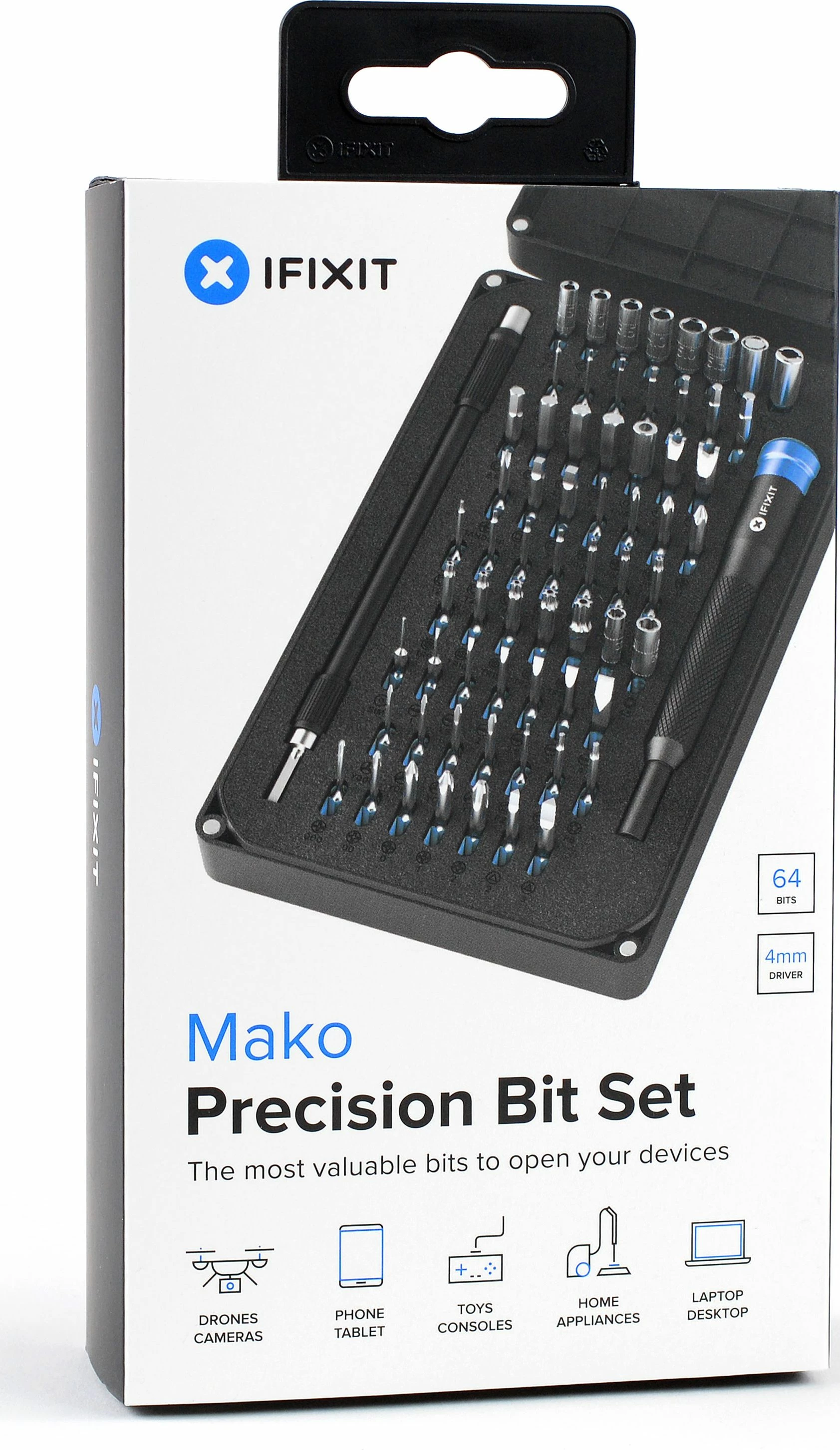 Set bitash precize iFixit Mako EU145299, 64 copë, e zezë/blu